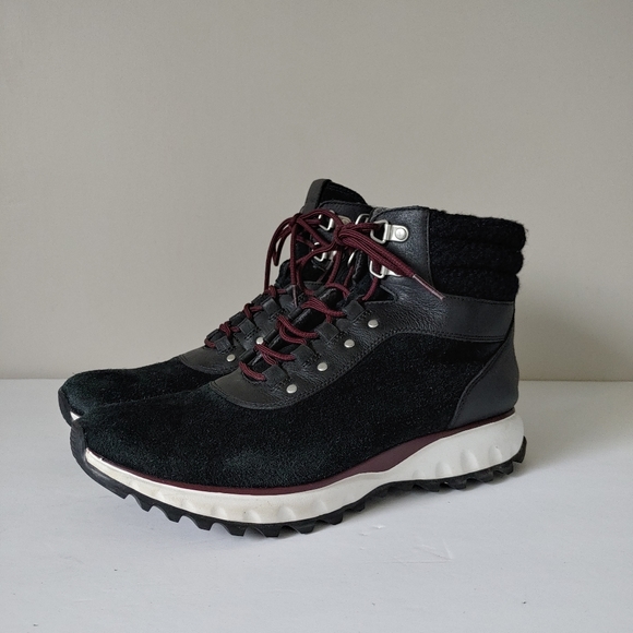 Cole Haan Zerogrand Xc Hiker Boots Size 10 Black Suede - Picture 4 of 15